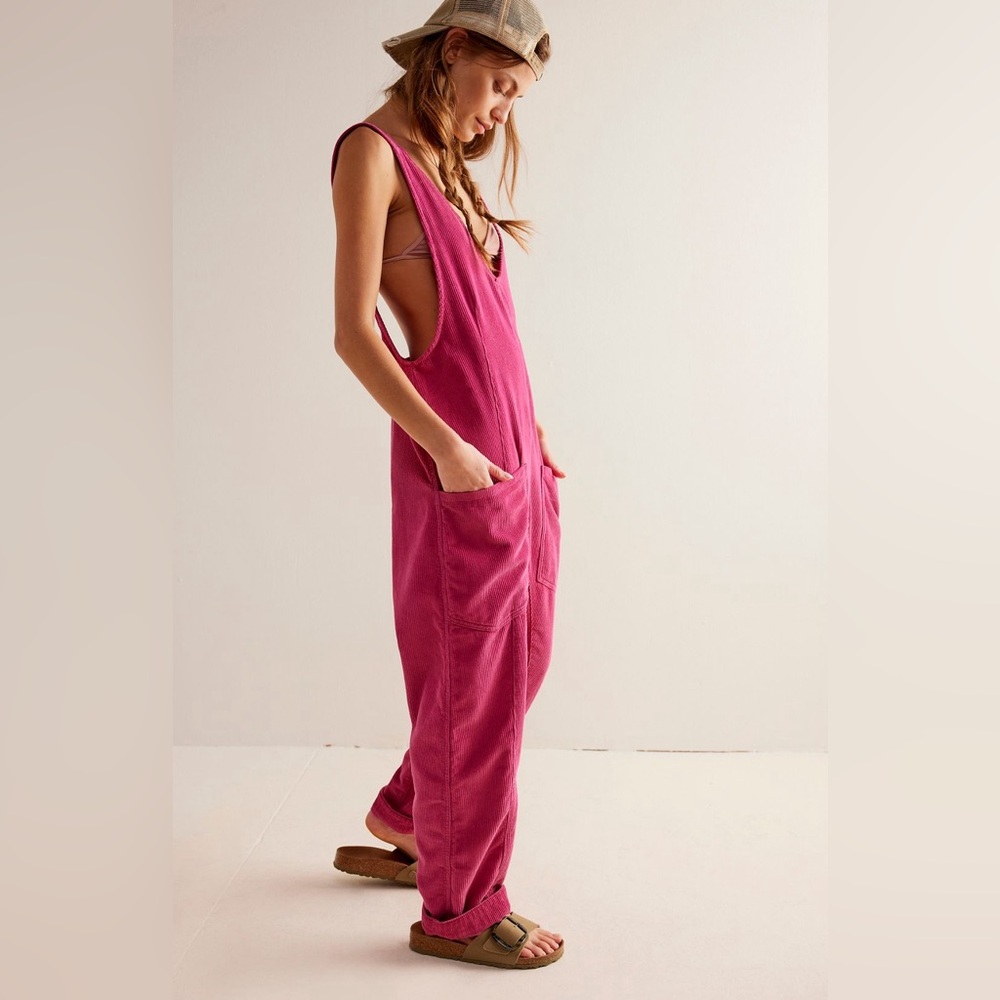 NWT We the Free High Roller corduroy jumpsuit-pink Sz: M